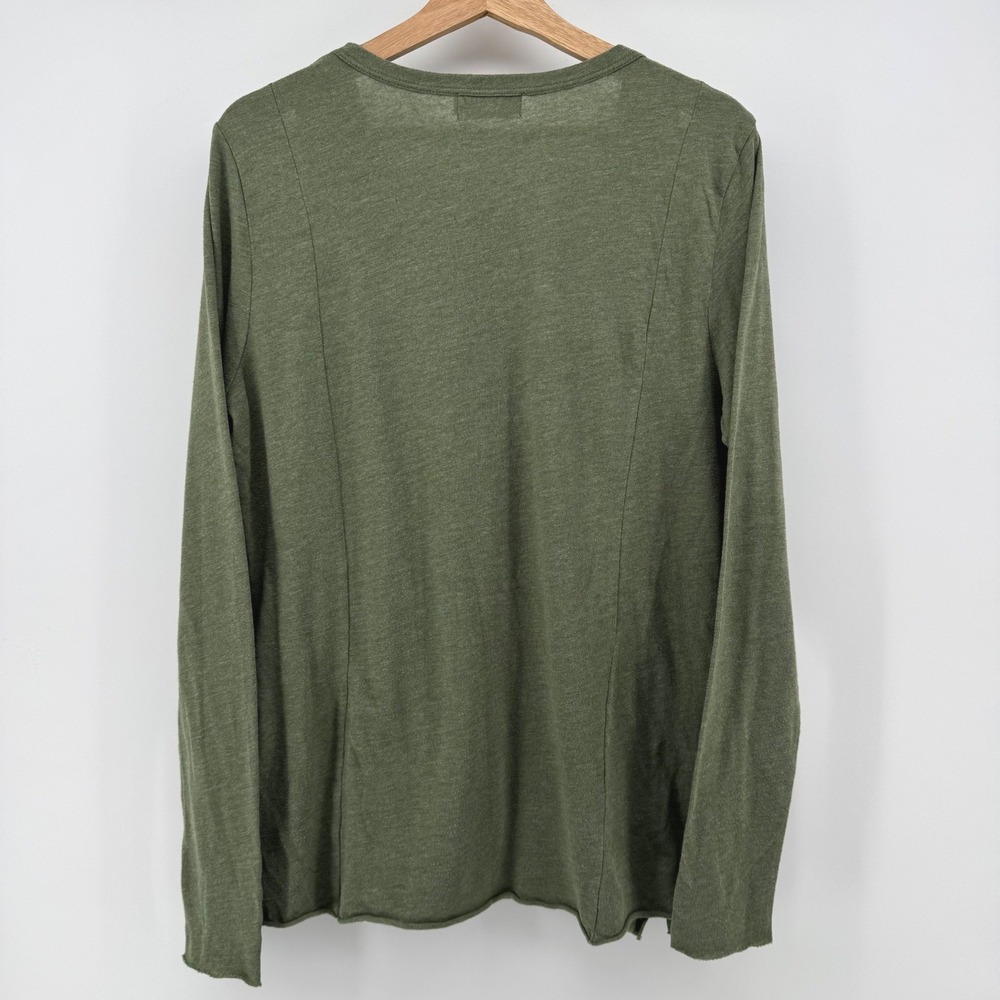 Nation LTD Womens Olive Green Shoulder Cut Out Long Sleeve Scoop Neck Top Large - Picture 3 of 7